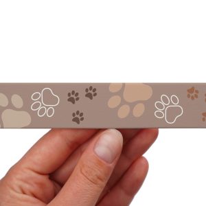 Printed BioThane webbing – Paws Beige design