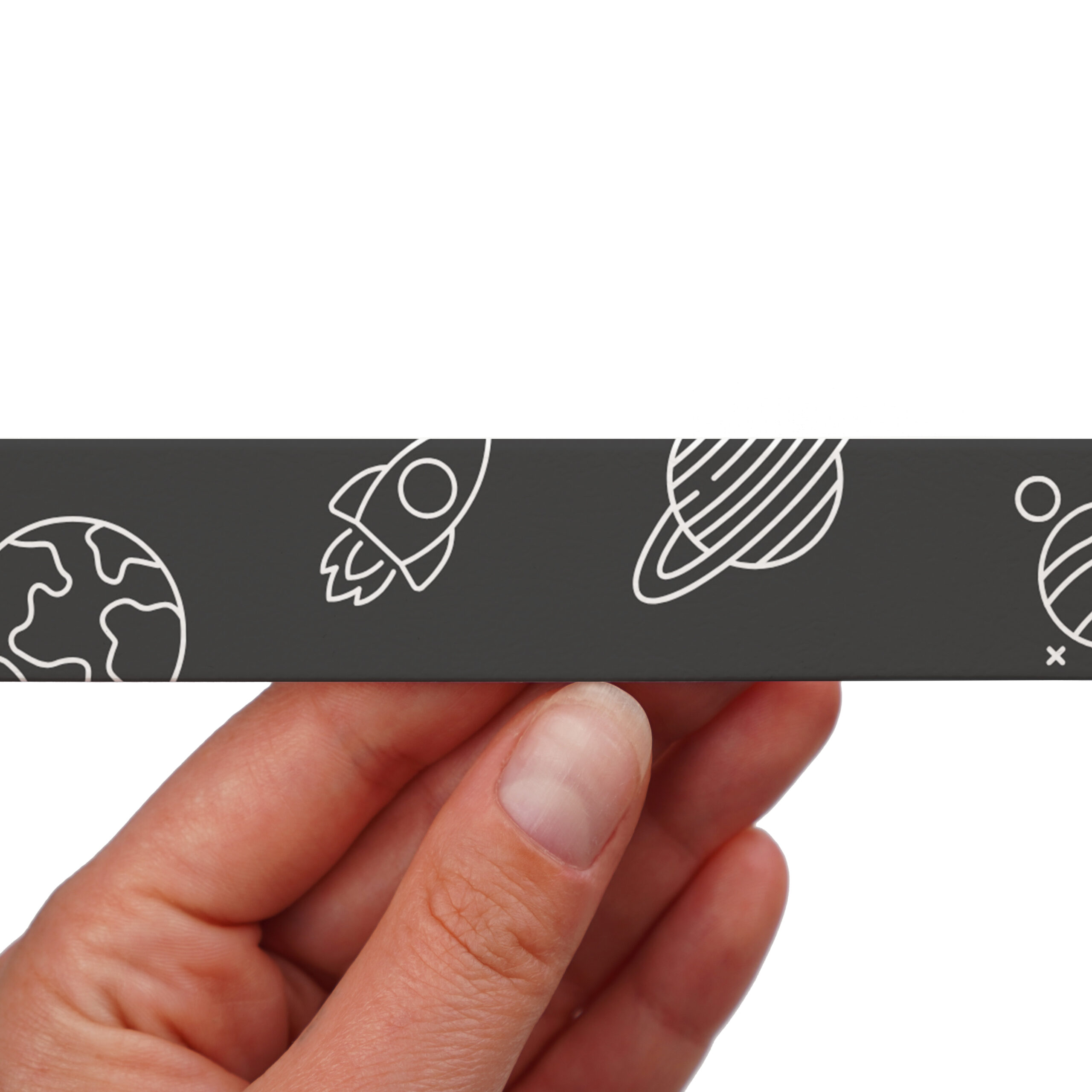 Printed BioThane webbing – Dark Space design
